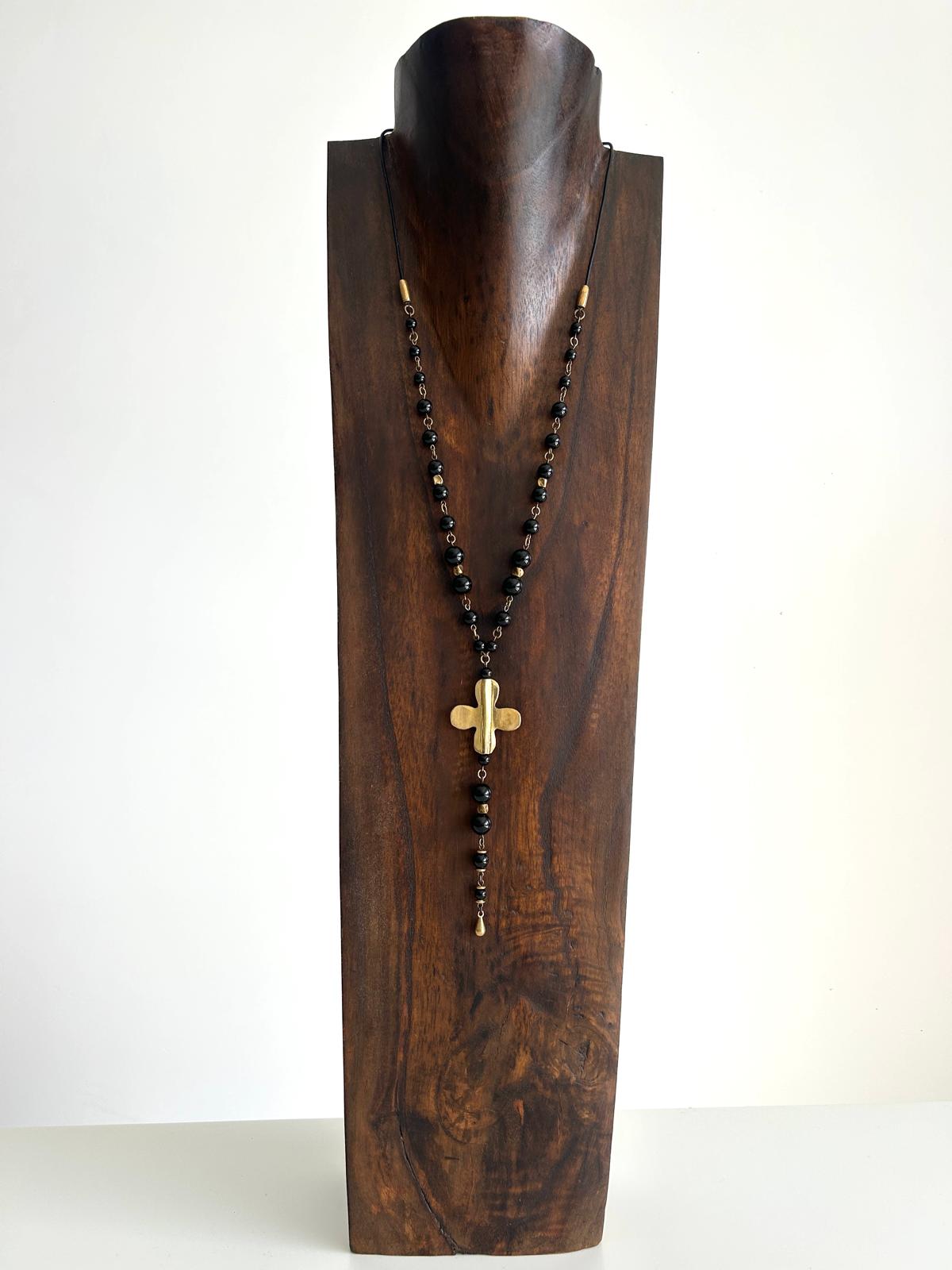 Zoune Bijoux Sautoir Sautoir Ninon Onyx noir brillant