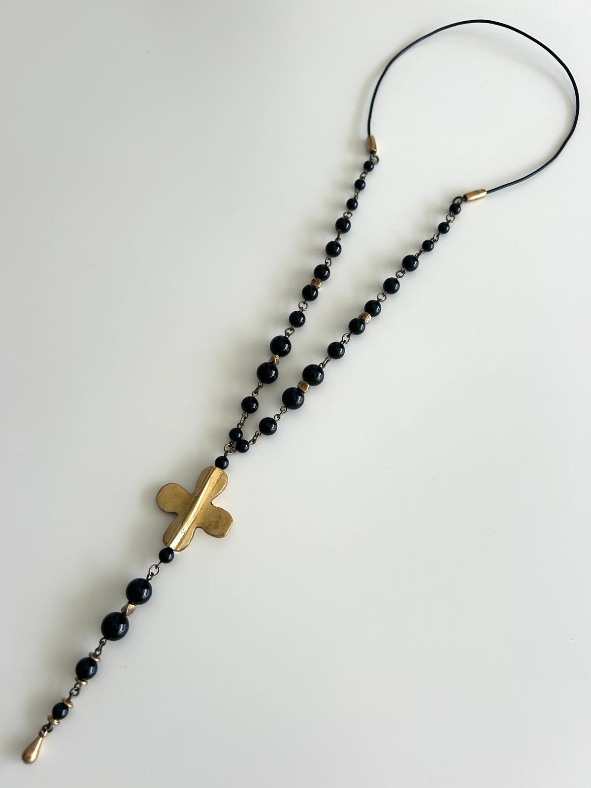 Zoune Bijoux Sautoir Sautoir Ninon Onyx noir brillant