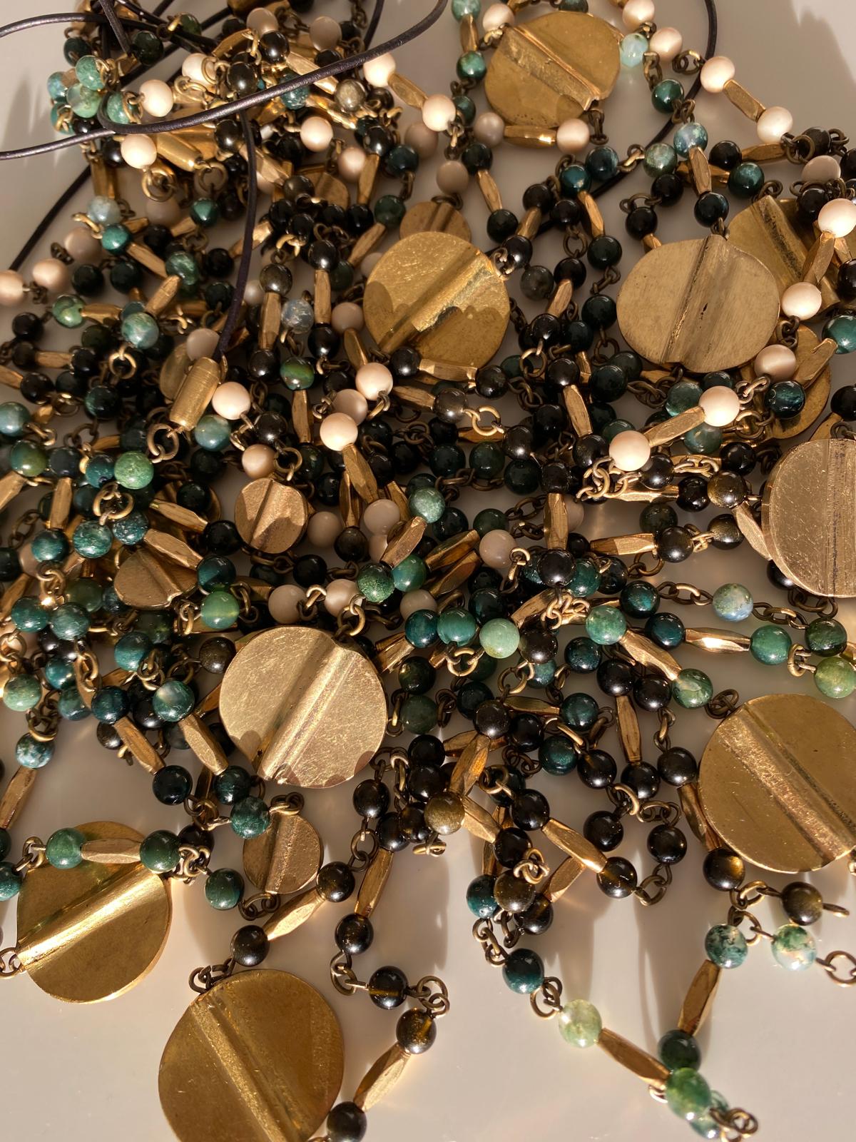 Zoune Bijoux Sautoir Sautoir Paco Obsidienne Dorée