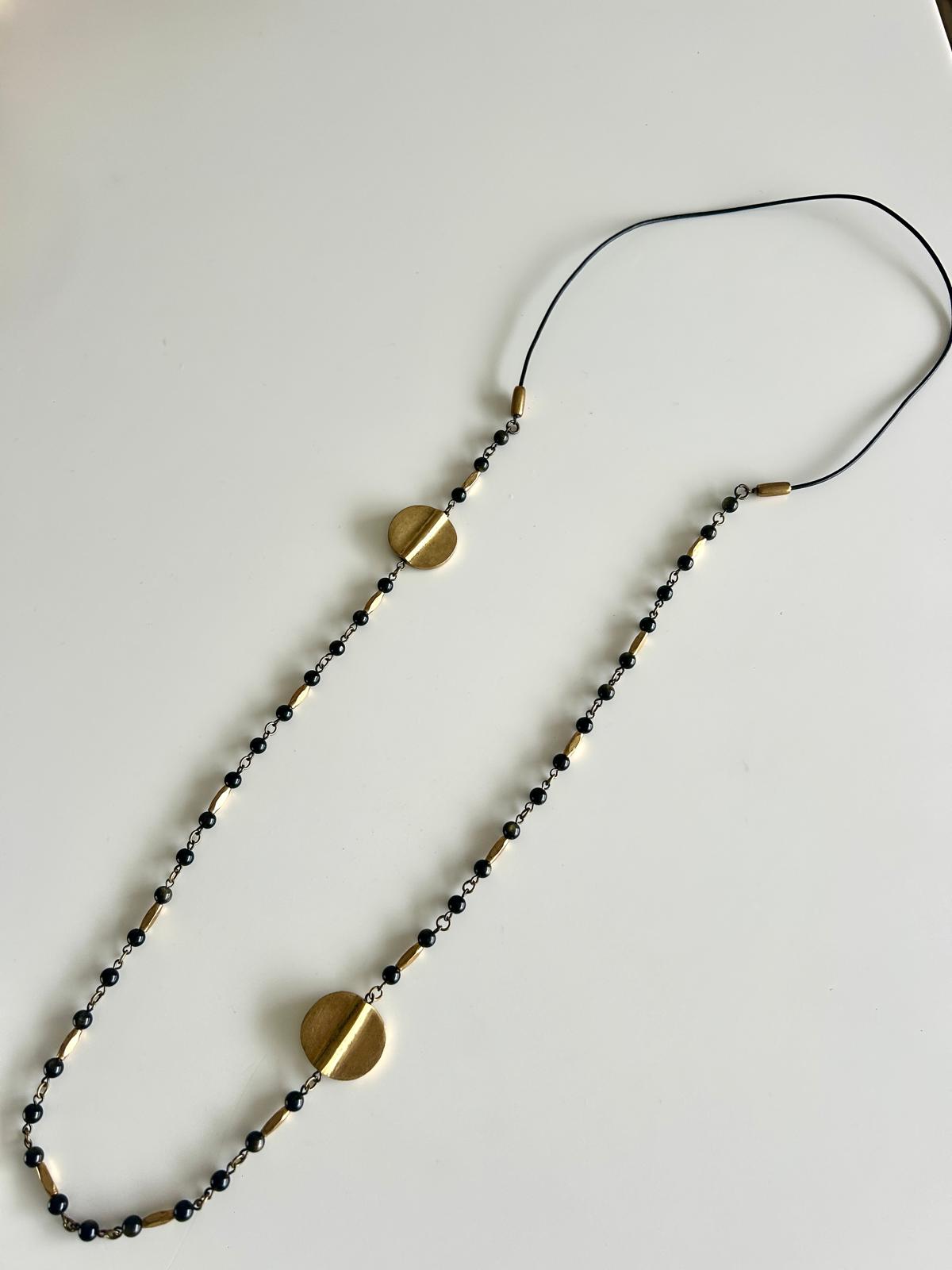 Zoune Bijoux Sautoir Sautoir Paco Obsidienne Dorée