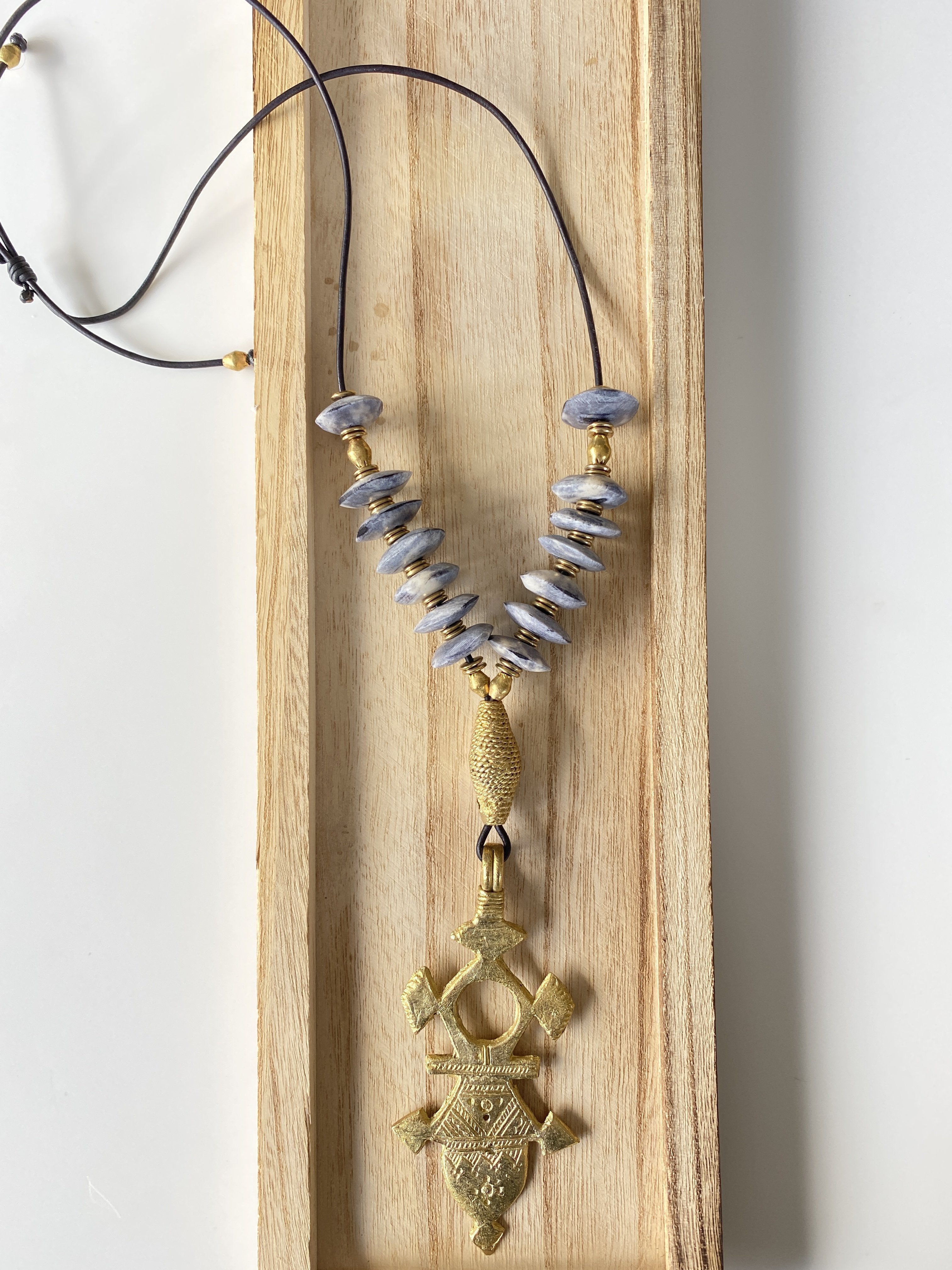 Zoune Bijoux Sautoir Sautoir Agades Gris