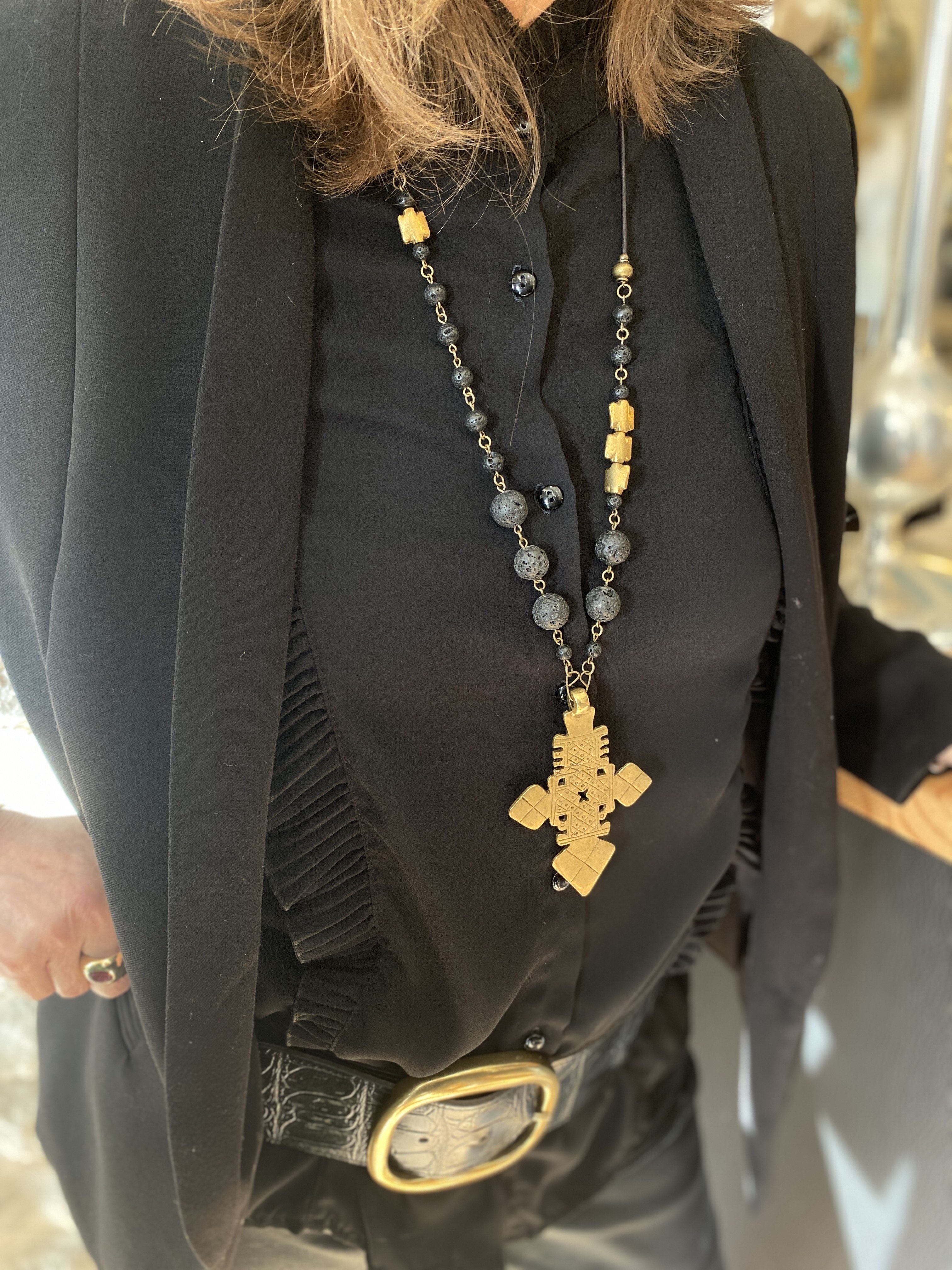 Zoune Bijoux Sautoir Grand Moucharabieh Lave